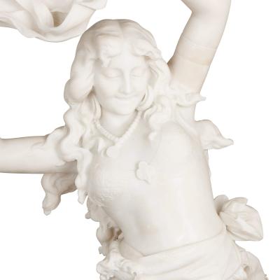 Ferdinando Vichi Marble sculpture by Vichi Exotic Dancer for 1914 French Salon