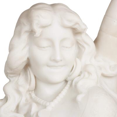 Ferdinando Vichi Marble sculpture by Vichi Exotic Dancer for 1914 French Salon