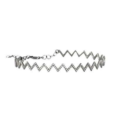 Fern Freeman Fern Freeman Diamond Zig Zag Black Gold Bracelet