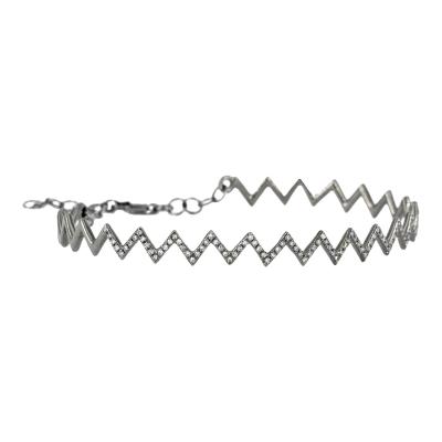 Fern Freeman Fern Freeman Diamond Zig Zag Black Gold Bracelet