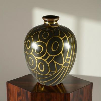 Fernand Grange Fernand Grange Art Deco Dinanderie Vase