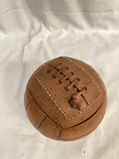 Fernand Longchamp 1950s Stitched leather ceramic hand ball by Longchamp