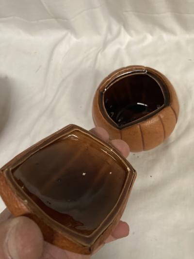 Fernand Longchamp 1950s Stitched leather ceramic hand ball by Longchamp