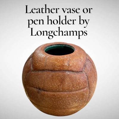 Fernand Longchamp Small leather vase by Longchamp