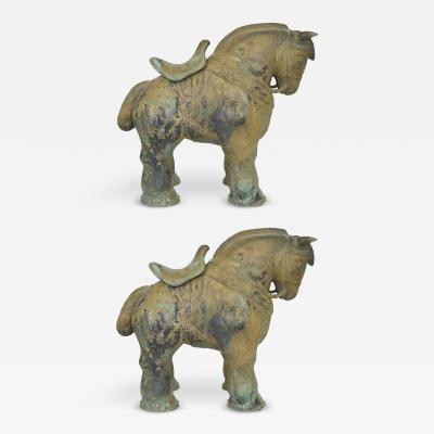 Fernando Botero Botero Styled Horse Sculpture in Bronze Pair Available