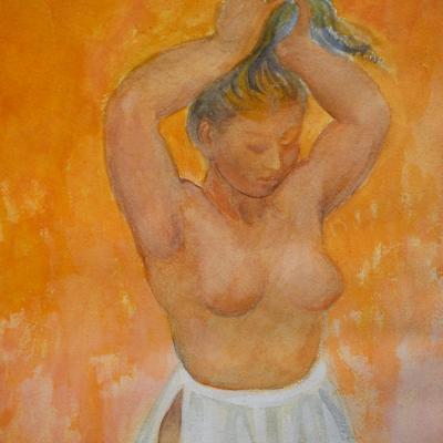 Fernando Castro Pacheco Mexican Watercolor Art Painting Untitled by Fernando Castro Pacheco