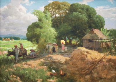 Fernando Cueto Amorsolo Sunday Walk to Town