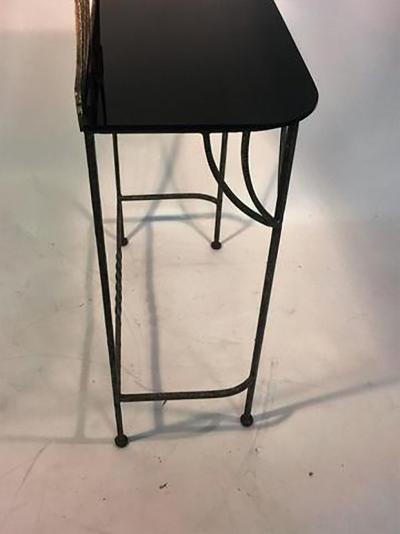 Ferro Brandt Beautiful Art Deco Wrought Iron Vanity and Chair by Ferro Brandt