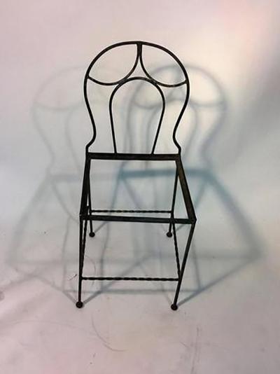 Ferro Brandt Beautiful Art Deco Wrought Iron Vanity and Chair by Ferro Brandt