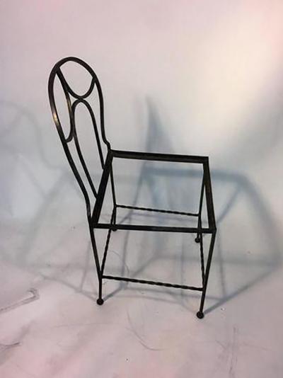 Ferro Brandt Beautiful Art Deco Wrought Iron Vanity and Chair by Ferro Brandt