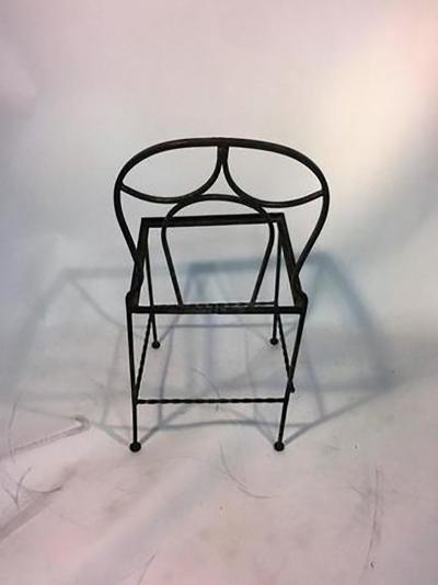 Ferro Brandt Beautiful Art Deco Wrought Iron Vanity and Chair by Ferro Brandt