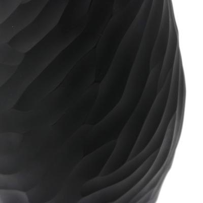 Ferro Italian Murano Art Glass Black Vase Italy 1990