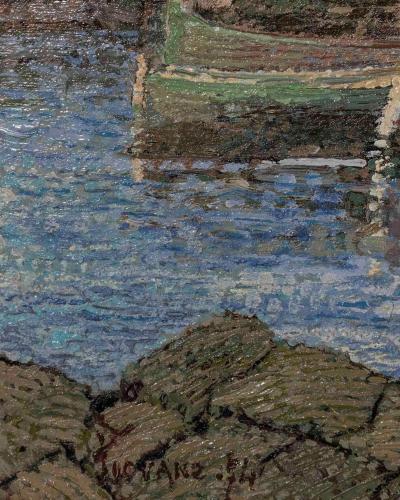 Ferruccio Piovano Port of Camogli Oil on Cardboard Signed 1974