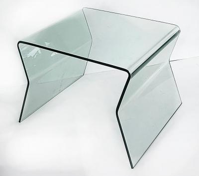 Fiam Bent Glass Side Tables in the Manner of Fiam Italy a Matching Pair Circa 2010