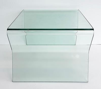 Fiam Bent Glass Side Tables in the Manner of Fiam Italy a Matching Pair Circa 2010