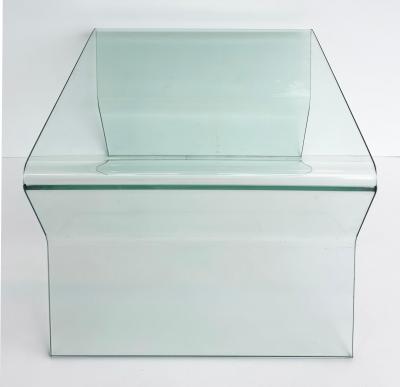 Fiam Bent Glass Side Tables in the Manner of Fiam Italy a Matching Pair Circa 2010