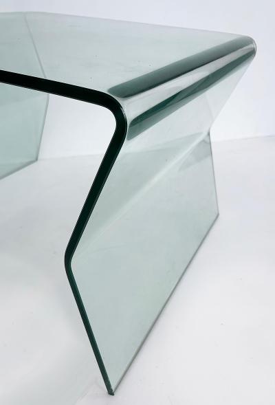 Fiam Bent Glass Side Tables in the Manner of Fiam Italy a Matching Pair Circa 2010