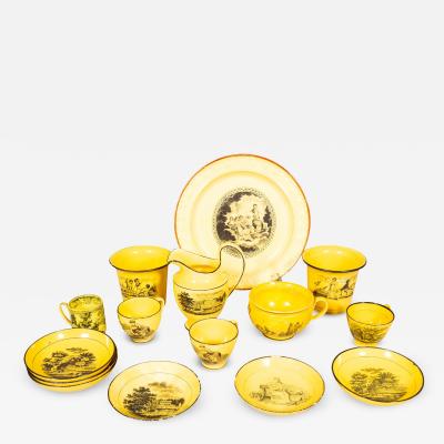Fifteen Pieces Of Canary Yellow Staffordshire Pottery