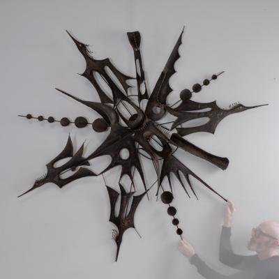 Figurative Brutalist Metal Wall Sculpture by Silvano Masura Italy