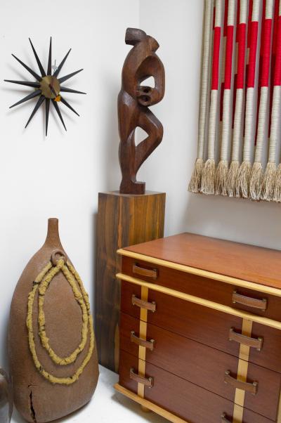 Figurative Mahogany Sculpture Mid Century Modern 1950s Brazilian Abstract