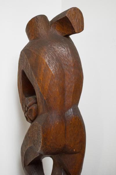 Figurative Mahogany Sculpture Mid Century Modern 1950s Brazilian Abstract