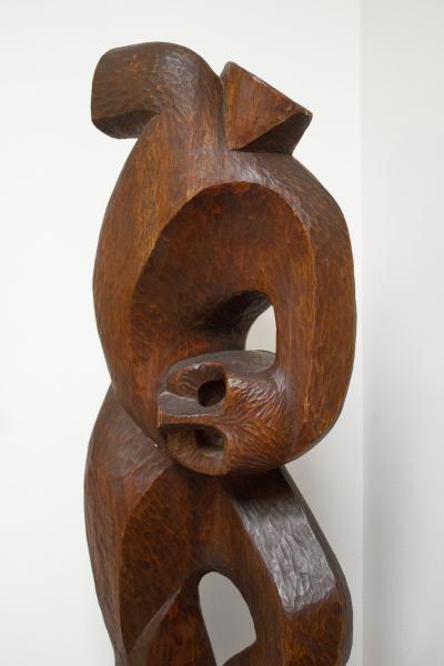 Figurative Mahogany Sculpture Mid Century Modern 1950s Brazilian Abstract
