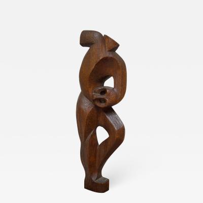 Figurative Mahogany Sculpture Mid Century Modern 1950s Brazilian Abstract