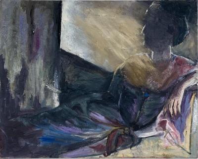 Figurative Painting of a Woman Reclining