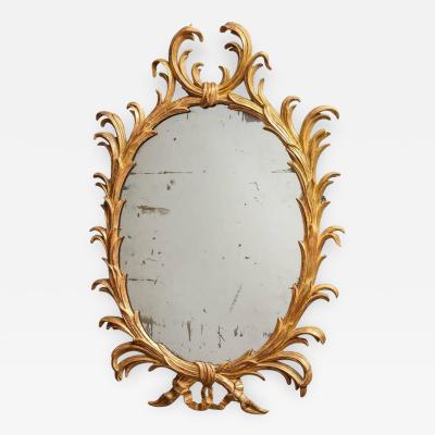 Fine 18th Century English Giltwood Oval Mirror