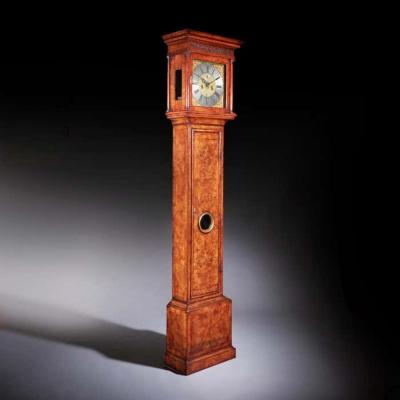 Fine 18th Century Queen Anne Burr Walnut Eight Day Longcase Clock