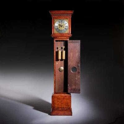 Fine 18th Century Queen Anne Burr Walnut Eight Day Longcase Clock