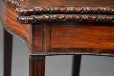 Fine 18thc serpentine mahogany card table of exceptional patina