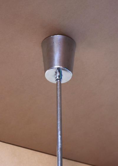 Fine 1970s Glass and Chrome Murano Chandelier