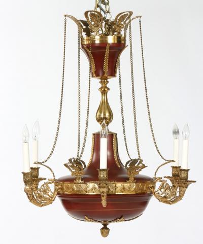 Fine 19th Century French Empire Gilt Bronze Chandelier