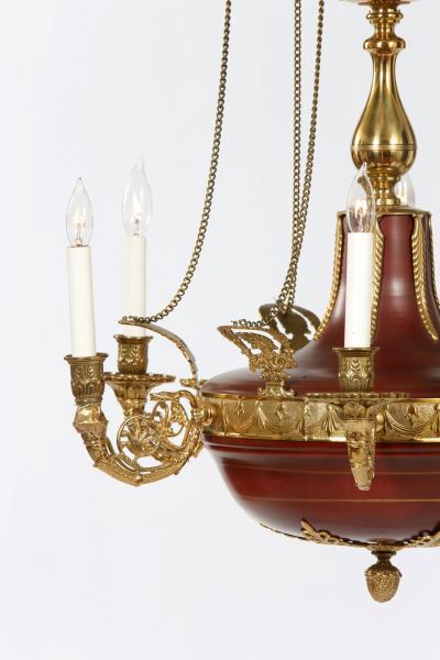 Fine 19th Century French Empire Gilt Bronze Chandelier