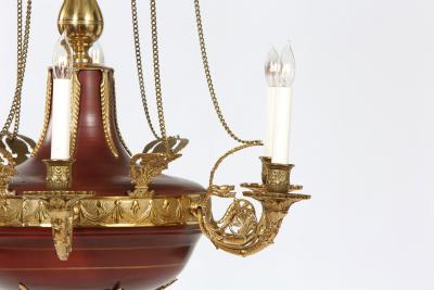 Fine 19th Century French Empire Gilt Bronze Chandelier