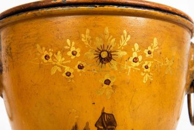 Fine 19th Century Near Pair of Regency Tole Painted Chestnut Urns