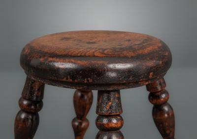 Fine 19th Century Turned Ash Nursery Stool