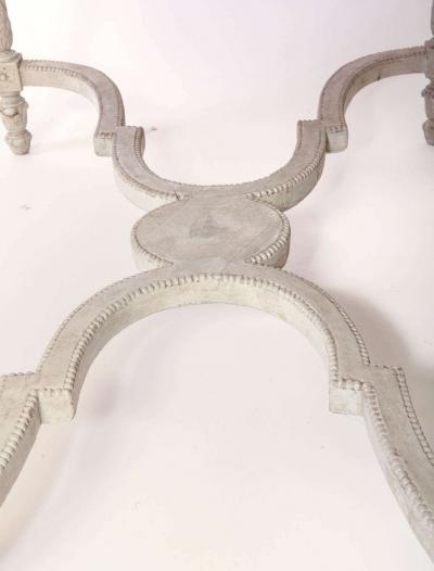 Fine 19th French Century Ivory Painted Center Table with a Marble Top