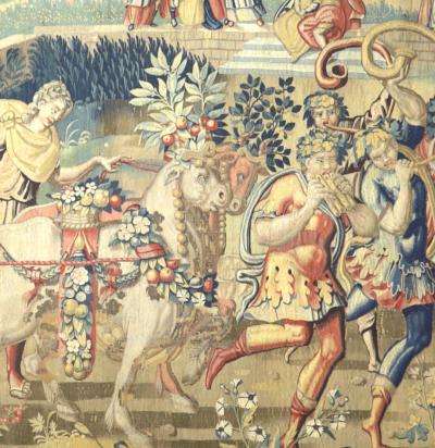 Fine Antique 16th Century French Tapestry 7 7 x 11 1 