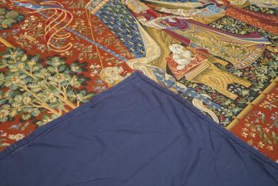 Fine Antique Belgium Chinoiserie Design Tapestry 89 x 11 0 