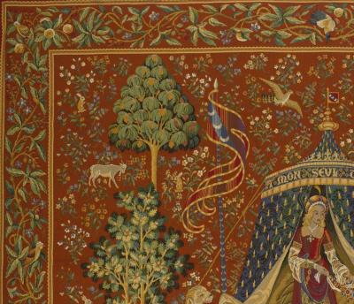 Fine Antique Belgium Chinoiserie Design Tapestry 89 x 11 0 