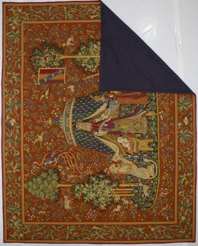 Fine Antique Belgium Chinoiserie Design Tapestry 89 x 11 0 