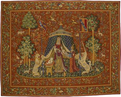 Fine Antique Belgium Chinoiserie Design Tapestry 89 x 11 0 