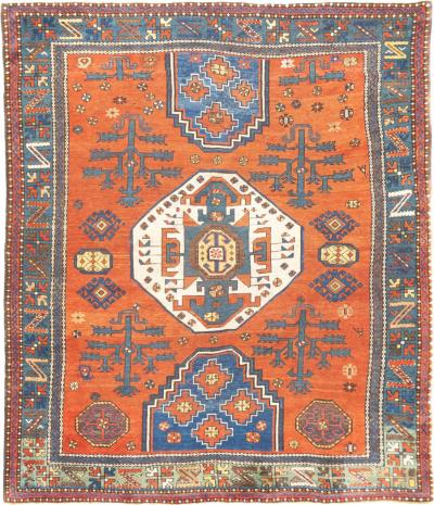 Fine Antique Caucasian Kazak Rug 6 7 x 7 4 
