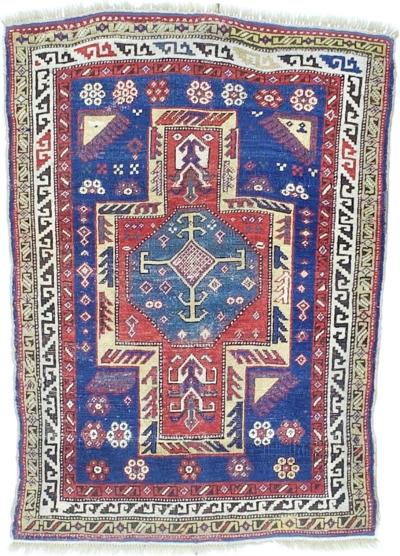 Fine Antique Caucasian Rug 3 0 x 4 2 