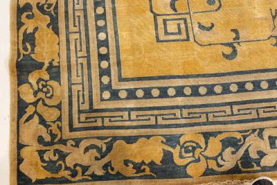 Fine Antique Chinese Golden Yellow Handwoven Wool Rug