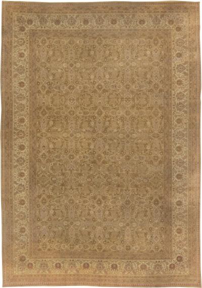 Fine Antique Indian Amritsar Botanic Carpet Size Adjusted 