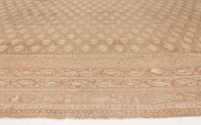Fine Antique Indian Amritsar Brown Handmade Wool Rug