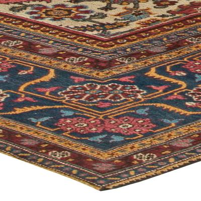Fine Antique Indian Botanic Handmade Wool Rug
